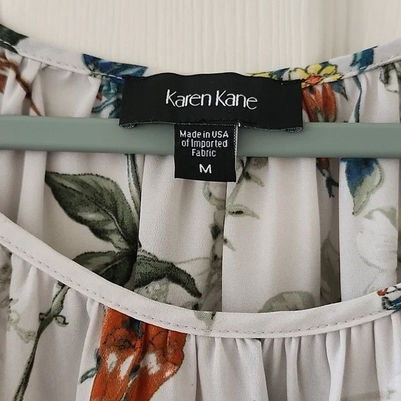 Karen Kane White Multicolor Floral Blouse - Picture 2 of 5